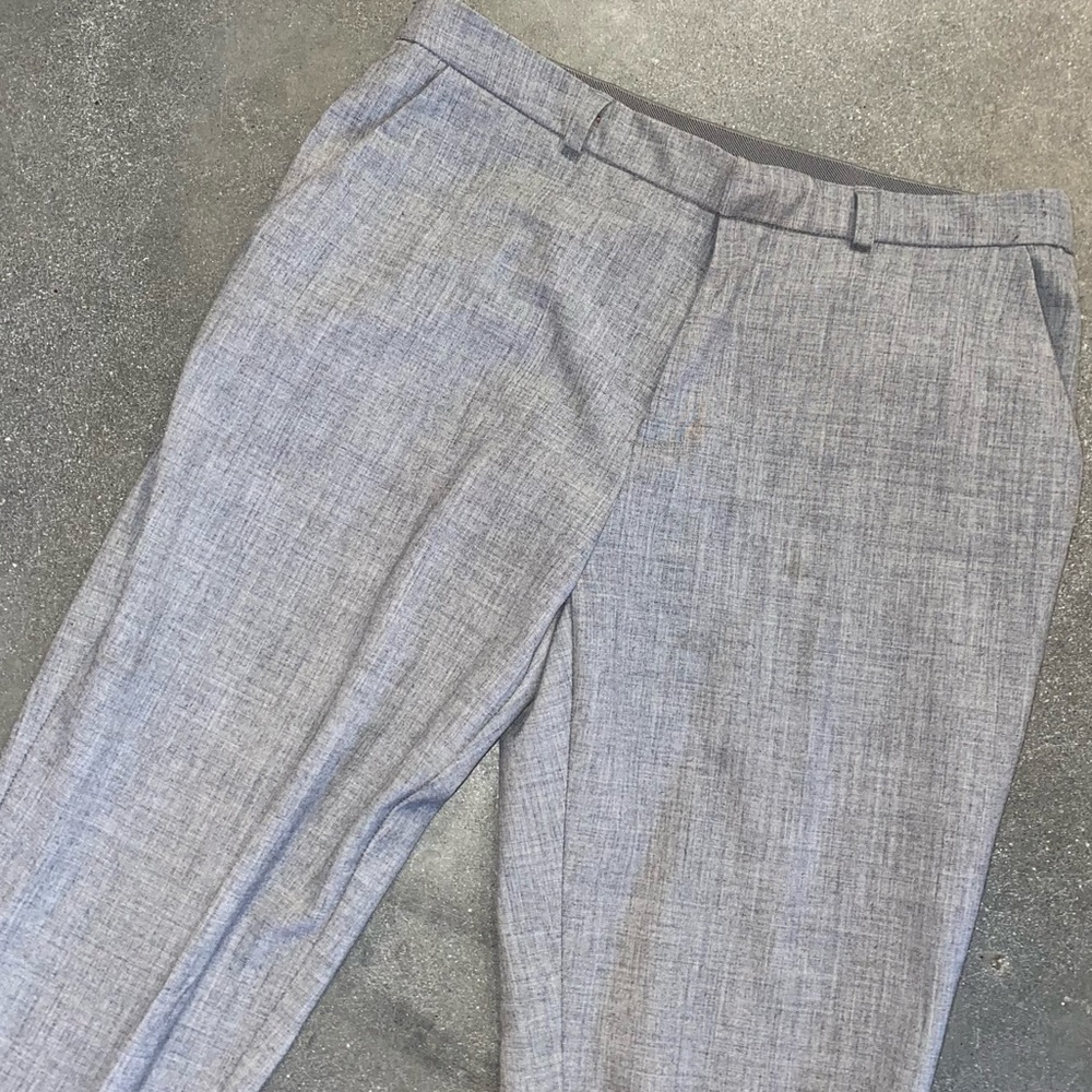 LIKE NEW Stradivarius Gray Stretch Cigarette Pants Straight Slim Mid Rise Ankle - Picture 4 of 5
